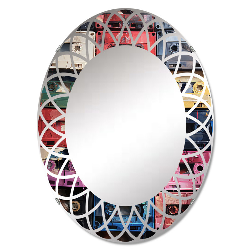 Guarana - Miroir mural moderne ovale, 36 po x 24 po