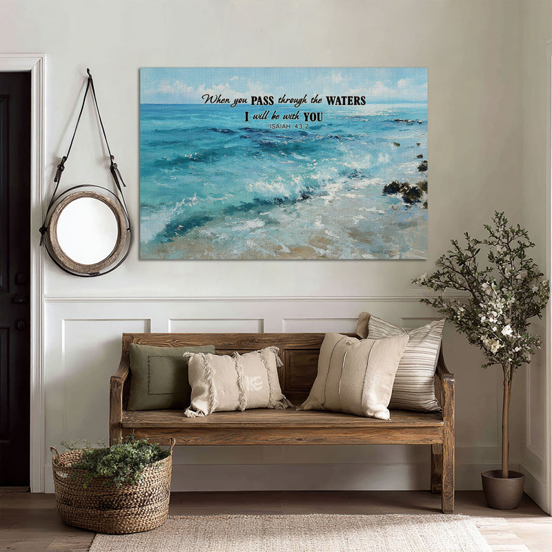 Art mural en toile tendue Anchored in Peace - Décoration de salon, de chambre à coucher ou de bureau, L 60 po x H 40 po