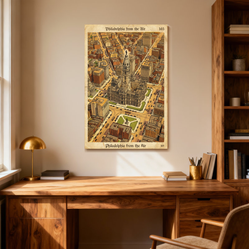 «Scenic & Cityscapes Philadelphia From The Air», impression de carte de paysage urbain, H 18 po x l 12 po