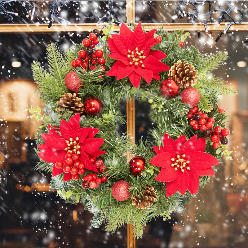 Faux 16cm Wreath, Red