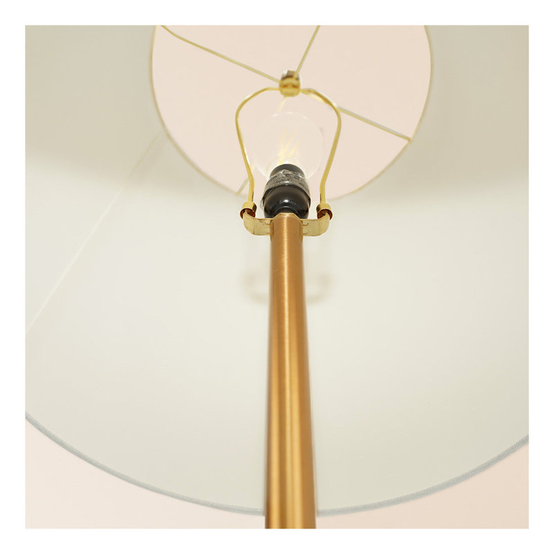 70'' Brass Floor Lamp with Built-In Accent Table