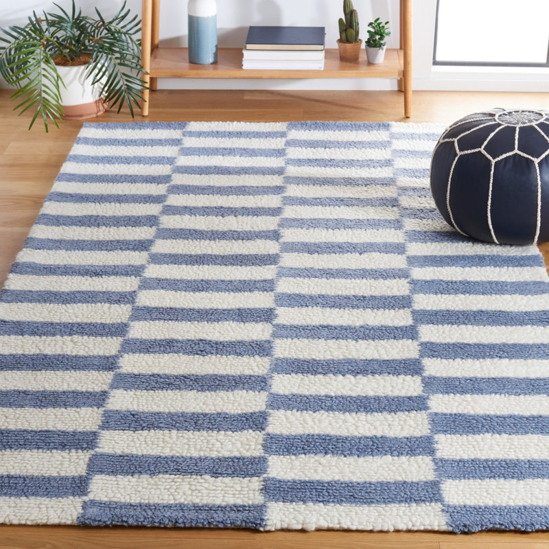 Tapis ivoire / bleu Vermont 555, Rectangle de 5 pi x 8 pi