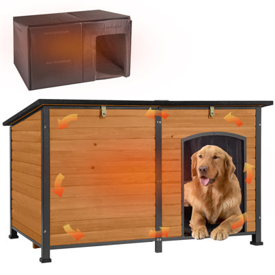 Dog House Insulated Outdoor Dog Kennel With Liner For Winter Extra Large