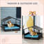 Niche pour chien bleue avec auvent et coussin amovible pour refuge pour animaux de compagnie