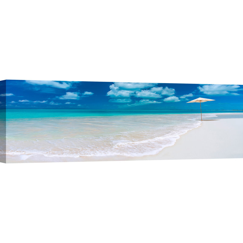 Tropical Beach in Cayo Largo, Cuba 1 Piece Wrapped Canvas Wall Art, 35cm H x 100cm W x 4cm D