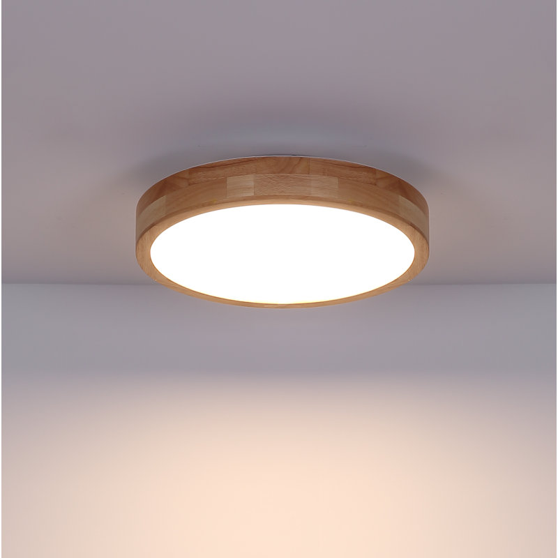 Perdomo Plastic LED Flush Mount, Wood Optic