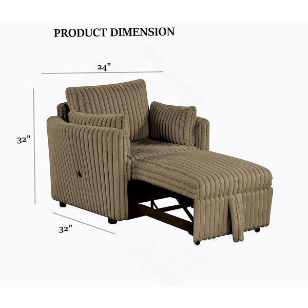 Latitude Run® Dark Grey Finish Contemporary Style 1Pc Chair Curved Arms ...