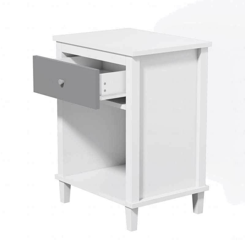 Aldreth 1 - Drawer Nightstand,Side Table With Shelf, Gray