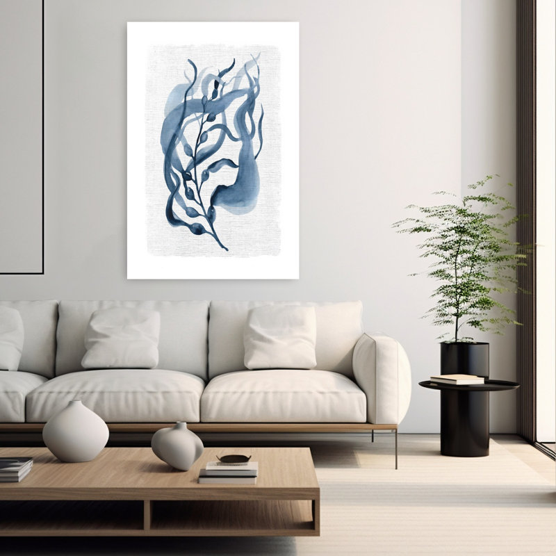 Art contemporain abstrait bleu marine