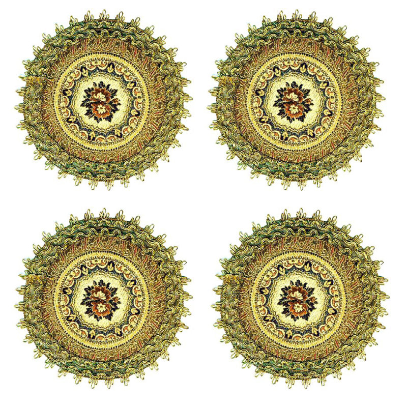 Polyester Floral Round Doily