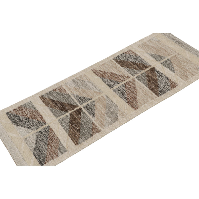 Scandinavian Wool Geometric Area Rug, Rectangle 13' x 19'