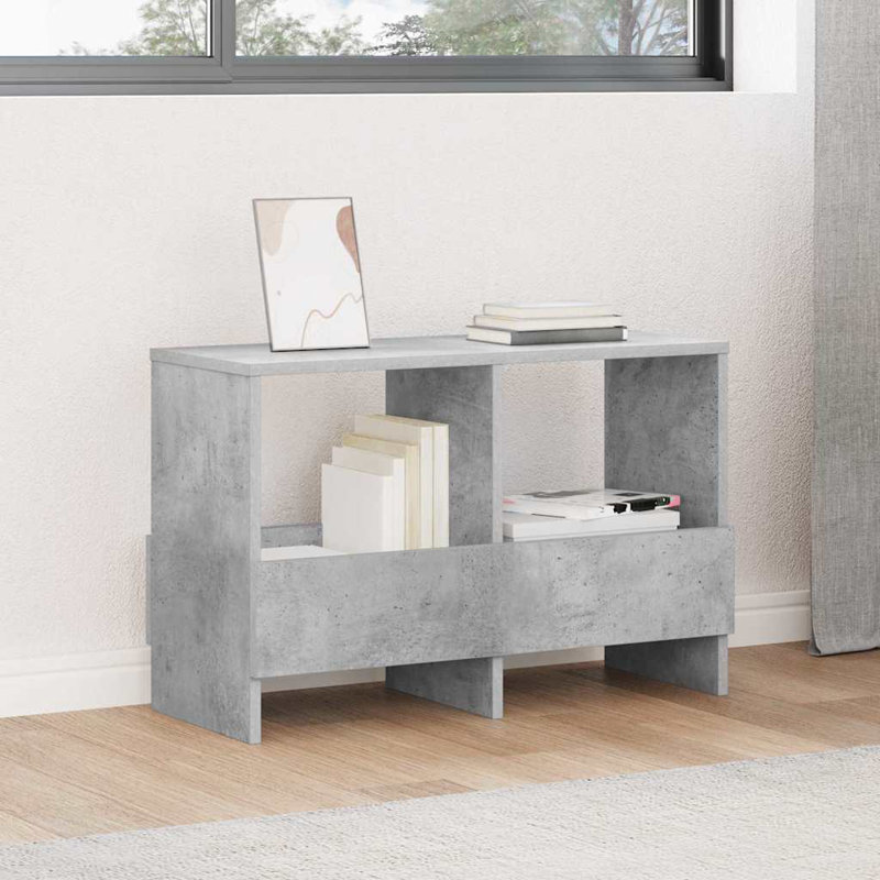 Wood Free Standing Magazine Rack, Grey