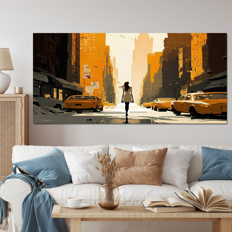 «Young and Stylish in New Ork», reproduction sur toile, Gold Picture Framed, 34" H x 44" W