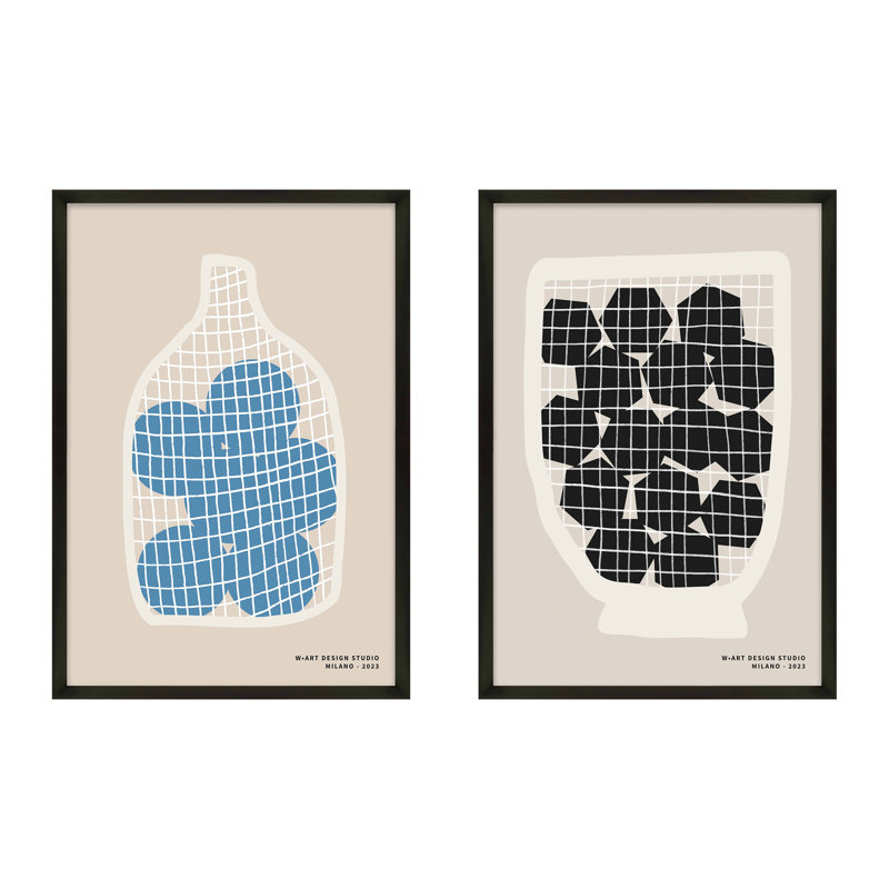 Balls And Hexagons Print, Black Framed Paper, 20" H x 14" W x 1.25" D