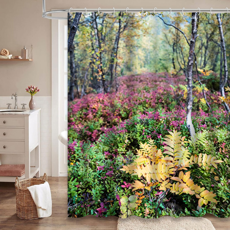Rideau de douche à 12 crochets Scenic Dawn, L 72 po x l 78 po