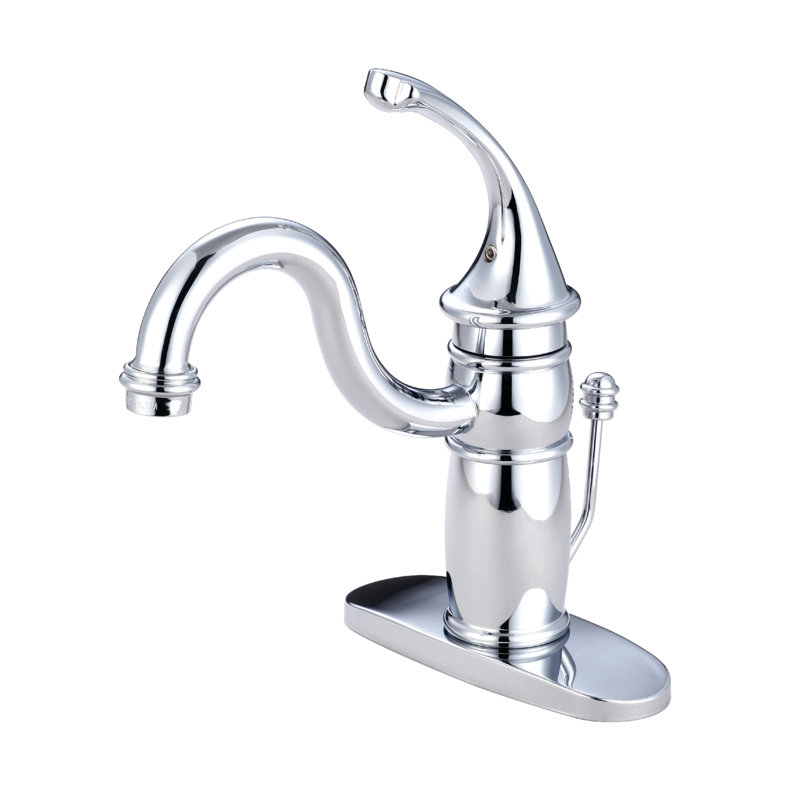 Robinet de salle de bain 1 poignée à fixation sur le comptoir avec poignée escamotable en laiton Kingston, Chrome poli