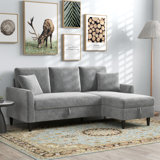 Derick 74" Wide Upholstered Sleeper Sofa With 2 Pillows And Storage