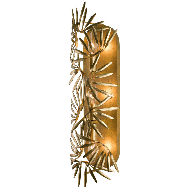 Applique murale jardin à feuilles d'or oxydées Kalco