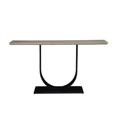 Audraya 63" Wide Metal Console Table, Black