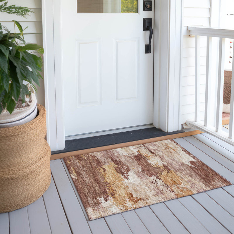 Machine Washable Indoor/Outdoor Karr ACN2372 Abstract Rug, Rectangle 1'8" x 2'6"