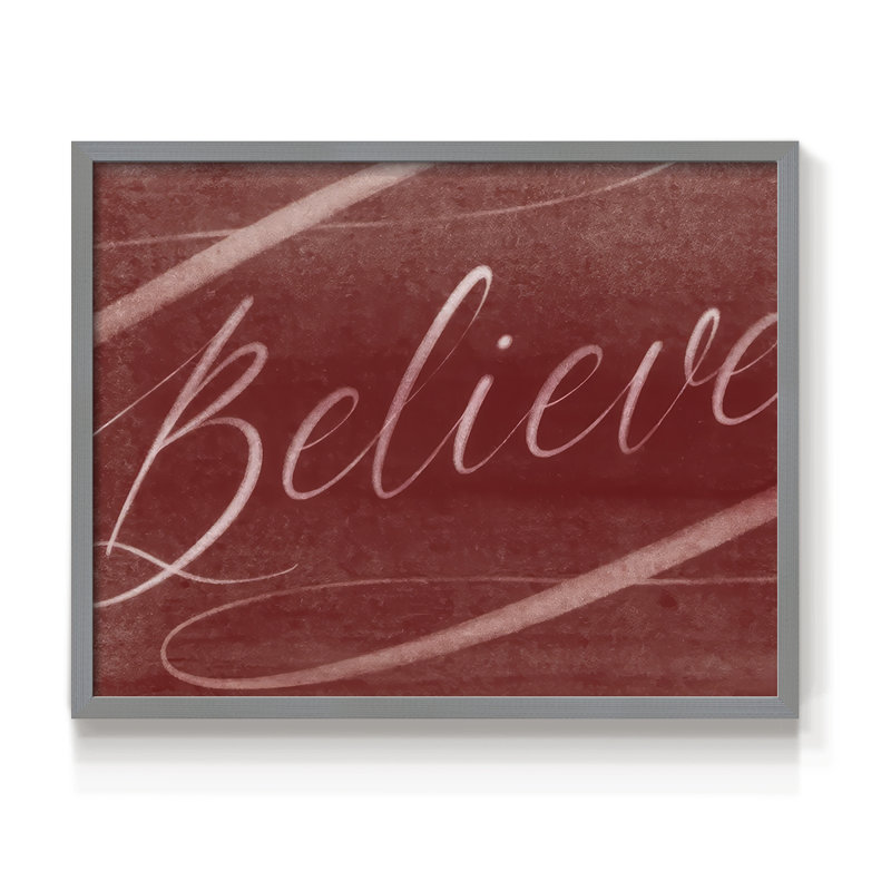 Believe - impression encadrée - réarmable, H 8 po x l 10 po, Gris