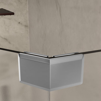 Glass to Glass Clip 135 Degrees 2" Height Satin Finish