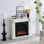 39.37"Modern Minimalist Solid Wood Simulated Flame Electric Fireplace-132137097