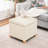 17.5" Square Faux Leather Storage Ottoman With Tufted Lid-1929306296-1929306297