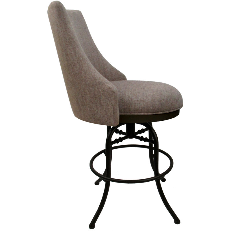 Tabouret de bar et de comptoir pivotant Rabindra, Brun, Beige bassin, Tabouret de bar (siège d'une hauteur de 30 po)