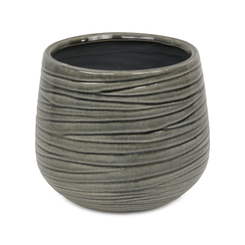 Pot en céramique Grazielli, H 7,75 po x l 7,5 po x P 7,5 po, gris