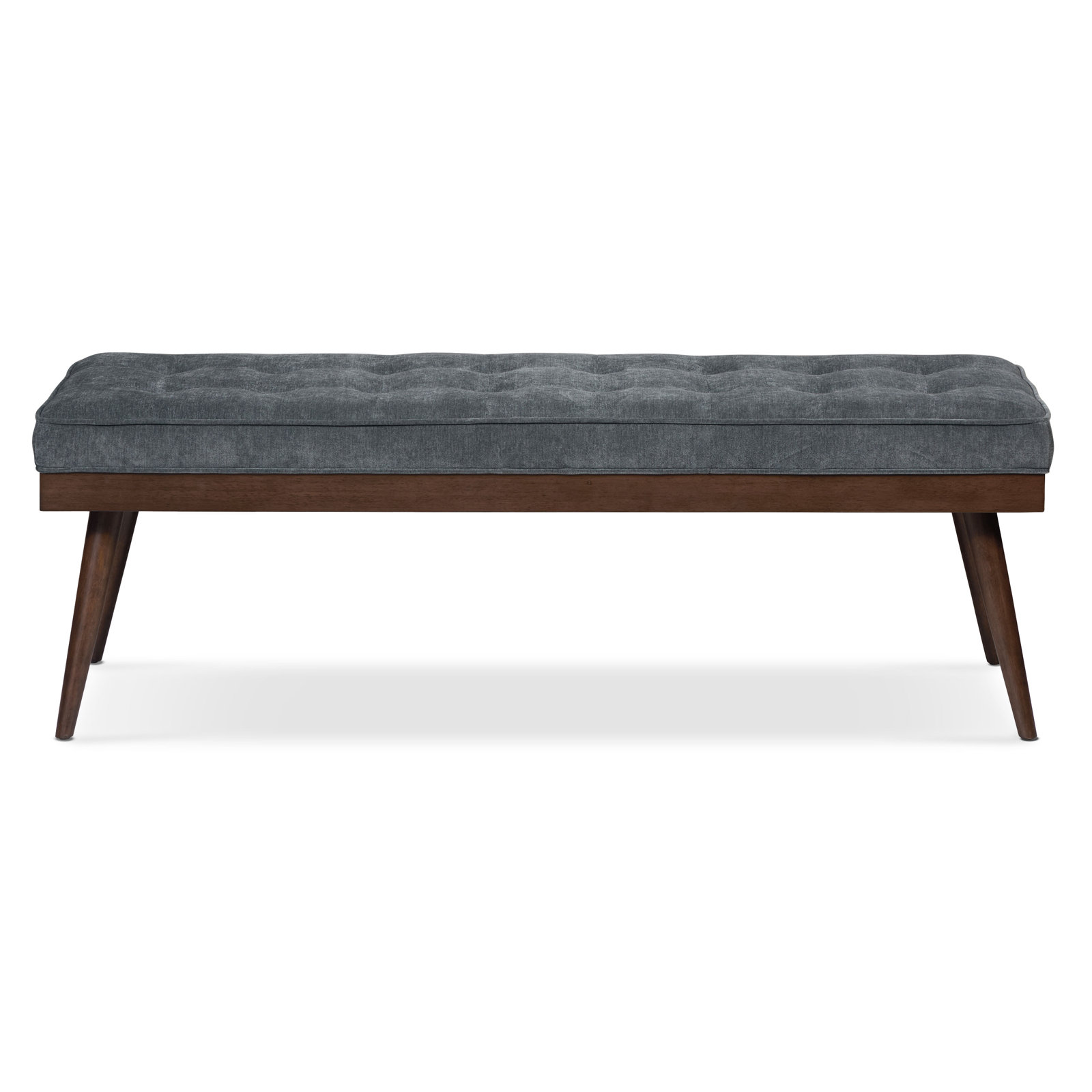 55" Velvet Entryway Bench, Boreal Blue