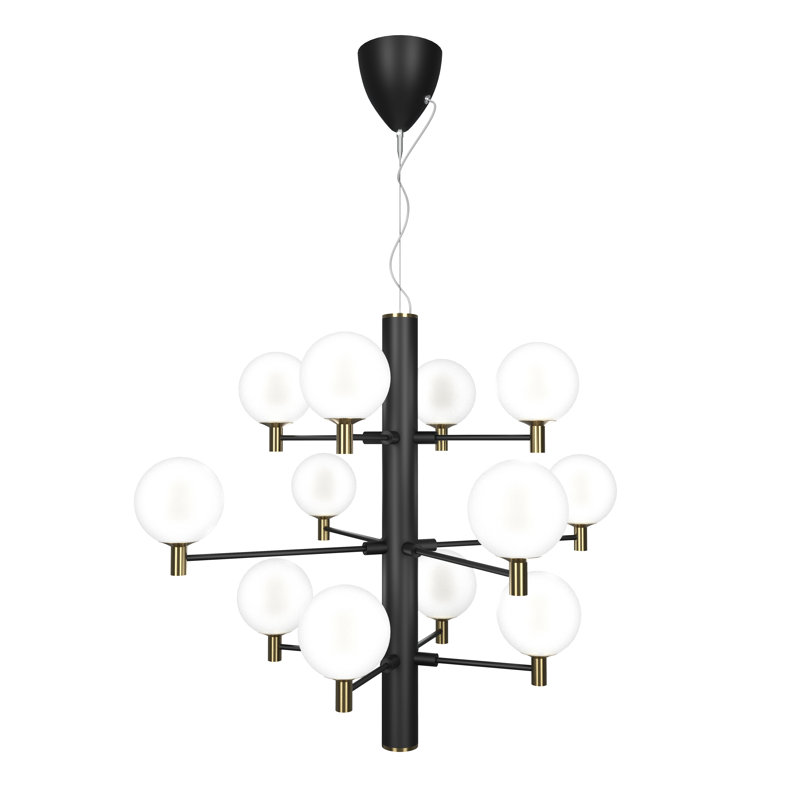 Maliyah 12 - Light Unique/Statement Pendant, Black