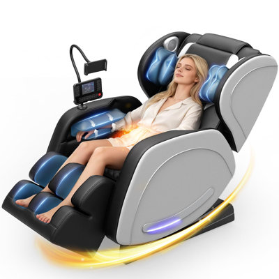 Fauteuil de massage complet à gravité zéro avec rail SL, chaleur dorsale, massage gonflable et audio Bluetooth