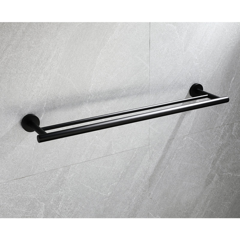 Support mural noir mat pour barre à serviettes - Fabriqué en acier inoxydable pour une fiabilité élégante, Noir mat