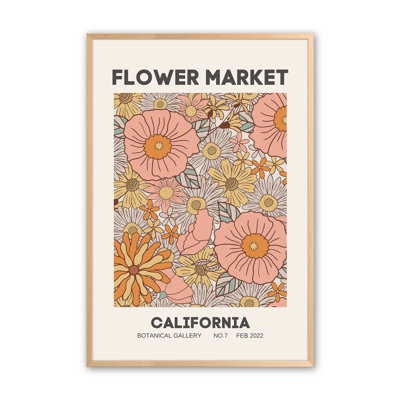 Retro California Flower Market Print