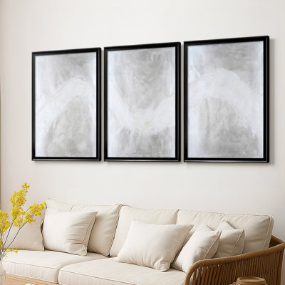 Snowdrift I - Toile tendue avec châssis sur mesure - 3 pièces
