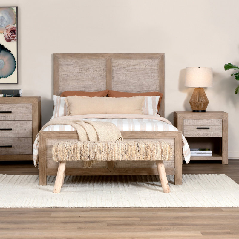 Fidel Wool Bench, Natural