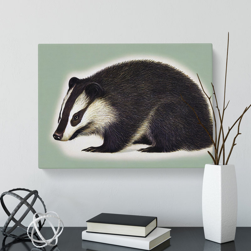 Modern Badger Art - Wrapped Canvas, 40cm H x 60cm W x 3cm D