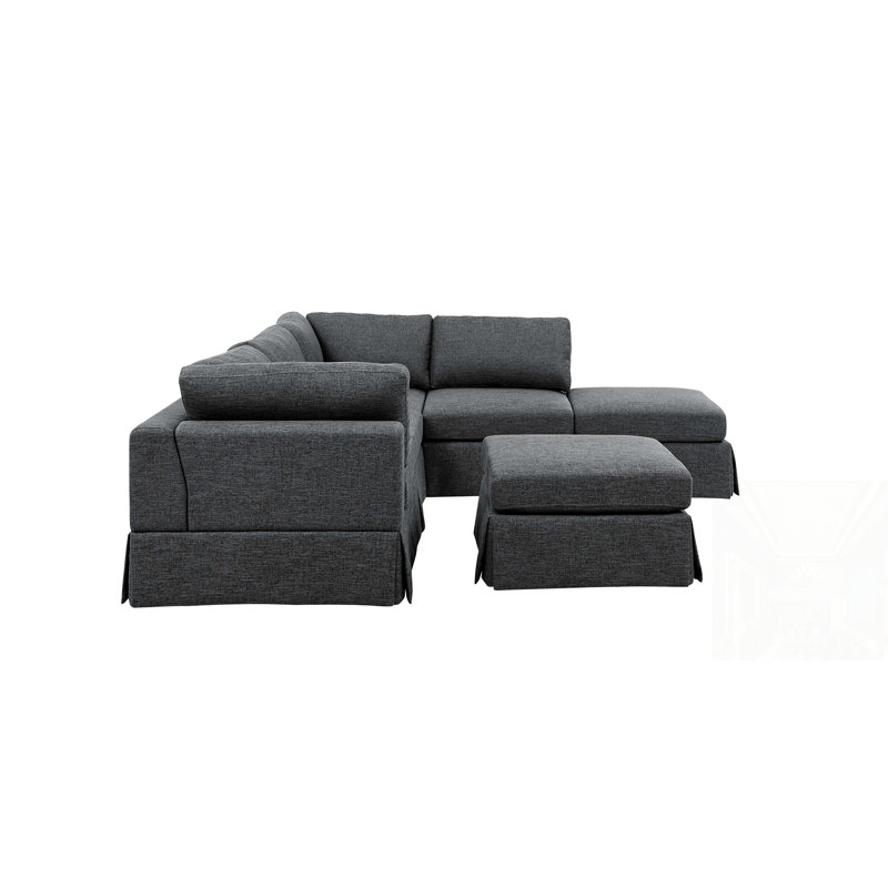 Canapé modulaire 6 pièces rembourré, Polyester gris