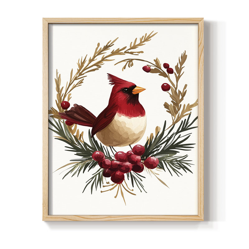 «Christmas Holiday Art CML XXXIV», reproduction d'art encadrée - bois massif, Naturel, H 11 po x l 9 po