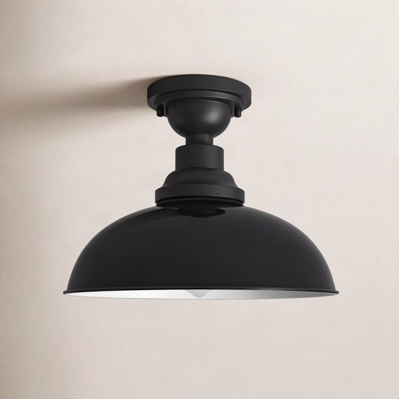 Collina Semi Flush Mount, Gloss Black/Black