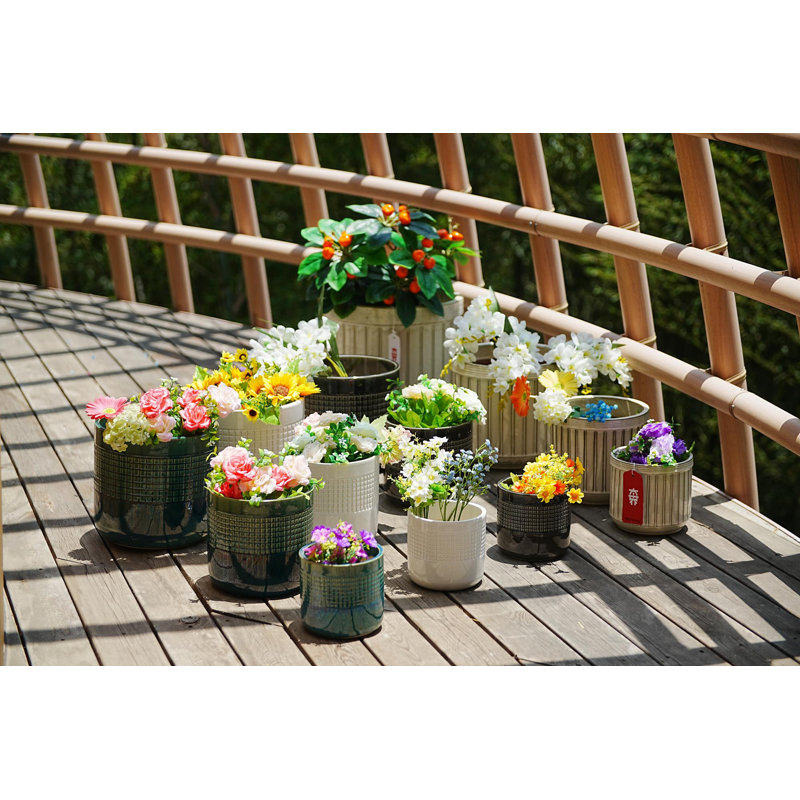 High-quality ceramic flower pots, Black