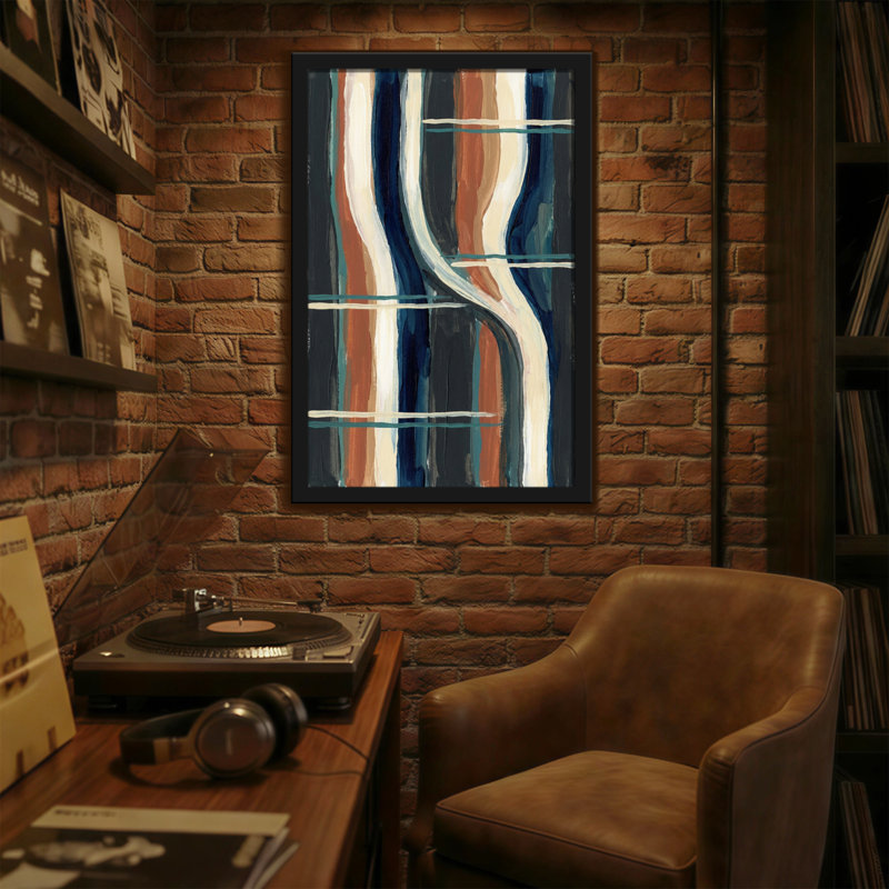 «Abstract Abstract Striped Waves», reproduction d'art sur toile, H 18 po x l 12 po