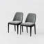 Ensemble de chaises carrées contemporaines en lin 2 pièces