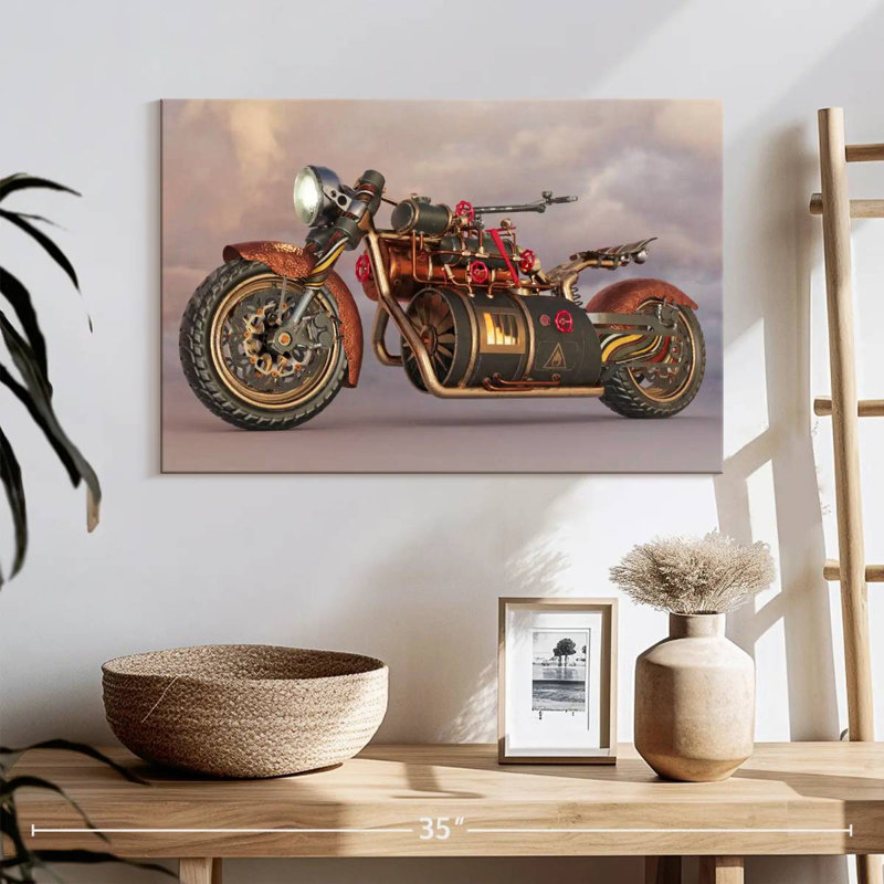 Mehar Steampunk Motorcycle, 16" H x 24" W
