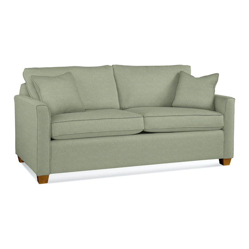 Charleston 77" Sleeper Sofa, Havana, Gel Memory Foam, Green Polypropylene/Olefin