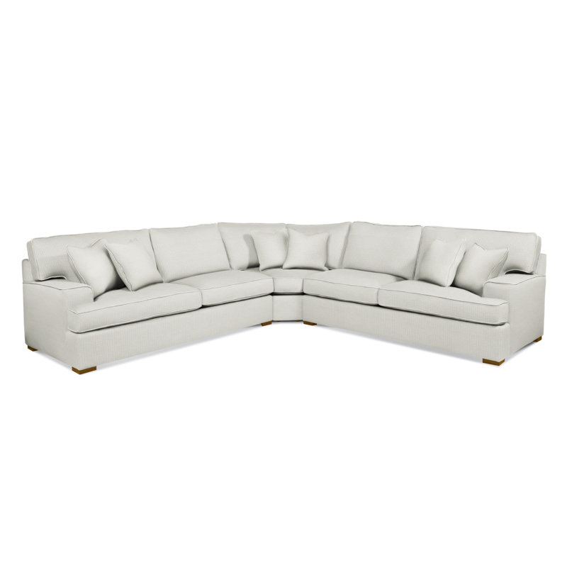 Sadie 3-Piece Upholstered Sectional, Havana Finish, Blue Performance; 0357-63