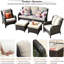 Crase Wicker 5 - Person Patio Conversation Set with Cushions-331552284