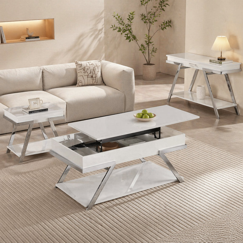 Mobilier de salon magnifique de style contemporain blanc 1pc