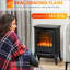 Poêle électrique pour foyer intérieur, flamme réaliste de 22 po de hauteur, 750 W / 1500 W | Noir | ABS